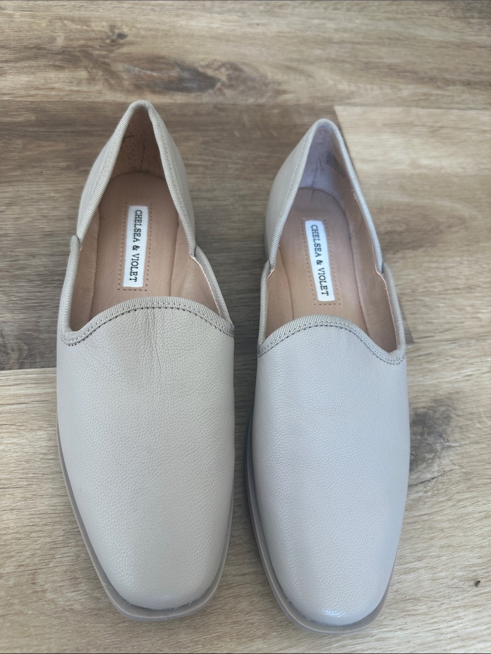 Chelsea & Violet Women's Slip-On Loafers in Light Taupe